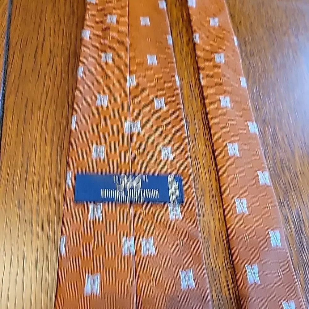 NEW Brooks Brothers Pure Silk Men's Neck Tie Orange Blue USA NWT “346”